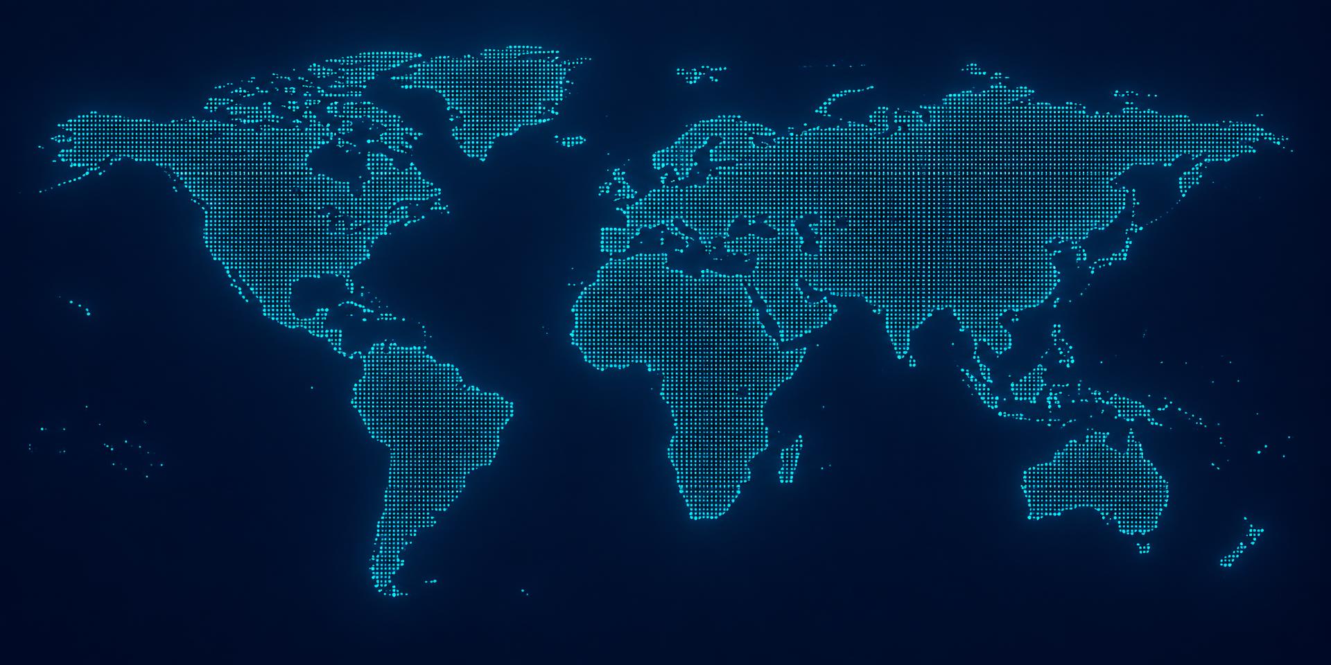 World map showing major shipping and air cargo routes